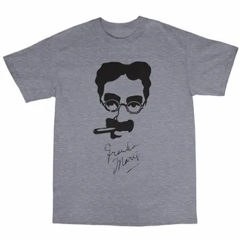 Groucho Marx Autógrafo T-Shirt Algodón Hermanos Chico Muy Popular De Los Hombres Del Estilo Slim Fit De Algodón De Alta Calidad De La Película Camisetas