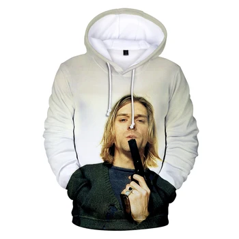 Gráfico Sudaderas Harajukunew 2020 Rock Kurt Cobain 3D Sudadera con capucha para los Hombres Impreso Hip Hop Traje con Capucha Sudadera Casual Completo