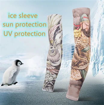 Guantes largos de Sol de Protección UV Manga de Hielo de Seda protector solar Brazo Mangas de la Flor Brazo Tatuaje de la Manga(rayo)9