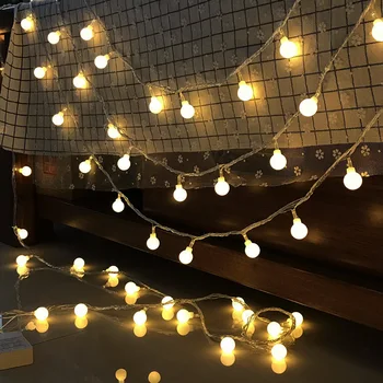 Guirnalda LED Cadena de Luces de Navidad de Interior Luces de Hadas de la Guirnalda en las Baterías de Cortina de la Bola de la Decoración del Árbol de Luces de navidad al aire libre