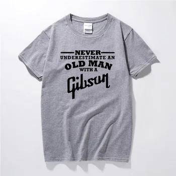 Guitarra Gibson Nunca se debe Suimar a un Viejo Hombre de la Camisa de Hombre T Superior de la Ropa de Moda de Algodón de Manga Corta T-shirt