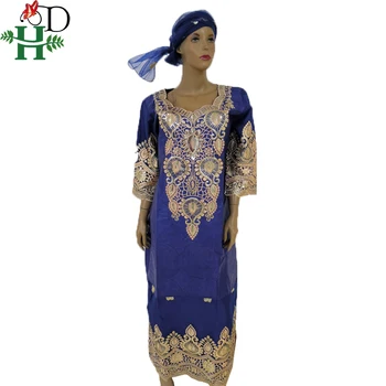 H&D africanos vestidos para las mujeres africanas cabeza se envuelve túnica africana de abalorios encaje bazin traje vestido de áfrica ropa