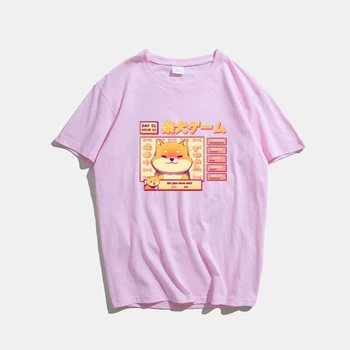 Harajuku T-Shirt Kawaii Lindo Shiba Inu Dux de Impresión de Verano de las Mujeres de corea del Algodón T-mierdas de Verano Unisex Gráfico Camisetas