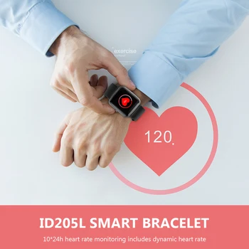 ID205L Reloj Inteligente Impermeable de la Frecuencia Cardíaca Sueño Monitor Podómetro Inteligente reloj de Pulsera Inteligente Bluetooth Reloj de los Deportes Dinámicos de Alarma