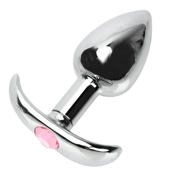 IKOKY Tope de la Estimulación de Acero Inoxidable Cristal de la Joyería de los Juguetes Sexuales para Mujeres de los Hombres de Metal Plug Anal Masajeador de Próstata Butt Plug