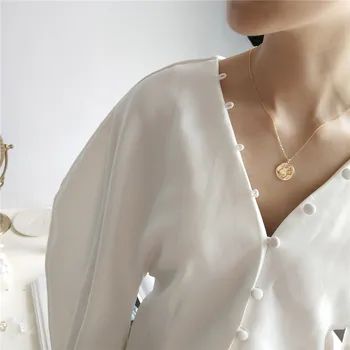 INZATT Diseño Único Resumen Cara Colgante de Collar de la Plata Esterlina 925 Para las Mujeres del partido de la Hipérbole Minimalista de la Joyería de la Moda