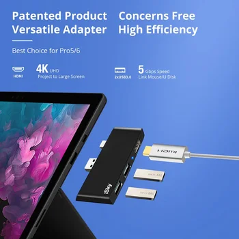 ISky para Microsoft Surface Hub USB Dock HDMI para Pro5 Pro6 USB DP Puerto Ampliar 4K HDMI USB Superficie Pro2017 Surface Pro 34567