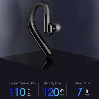 Inalámbrica Bluetooth 5.0 Auricular de Súper larga Espera de Negocios de Conducción Colgando de la Oreja Monoaural de los Deportes de la prenda Impermeable Indoloro Usar