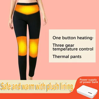 Invierno Eléctrica Calienta Caliente Pantalones de las Mujeres USB Calefacción Elástica Inteligente de Temperatura Constante Heated de la Ropa interior para Acampar de Esquí