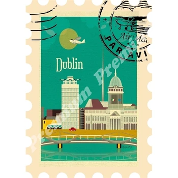 Irlanda recuerdo imán turístico vintage poster