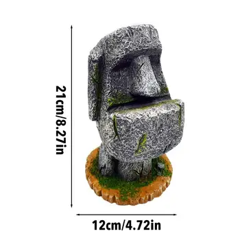 Isla de pascua Moai de la Pluma Titular de Almacenamiento de Resina de Lápiz de la Maceta de la Decoración de la fiesta de Pascua Tabla Adornos de Suministros de Oficina 30E