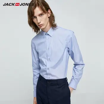 JackJones de los Hombres Cómodos Pliegue Resistente Slim Fit al Negocio del Algodón Camisa de manga Larga, ropa de Hombre| 219305509