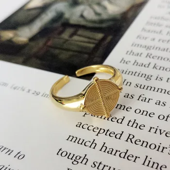 Japonés de diseño de la joyería S925 Plata Esterlina Abierto ajustable anillo de mujer geométricas ronda de la joyería anillo de mayorista