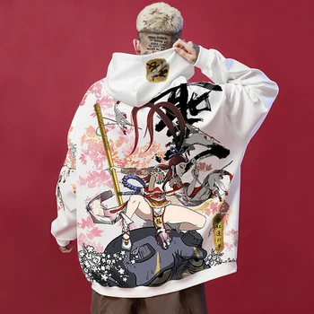 Japonés harajuku ropa de Primavera y otoño, la tendencia de los hombres de hip-hop con capucha suelta más el tamaño de ropa punk Gráfico Swag Par sudadera con capucha