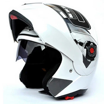 Jiekai Motocicleta plegable Casco de Seguridad de Doble Lente DOT, ECE Moto Moto Casco con el Interior de la Visera de los Cascos