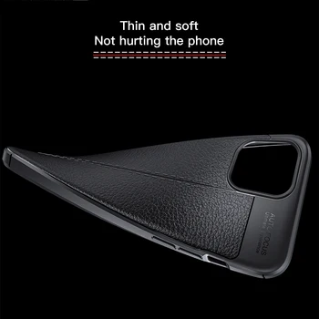 KEYSION caja del Teléfono para el iPhone 12 12 Mini Litchi textura de cuero de TPU de silicona a prueba de Golpes funda Negra para iPhone Pro 12 12 Pro Max