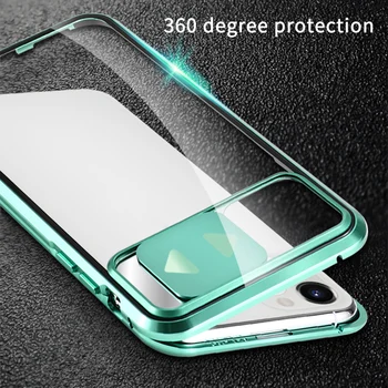 KISSCASE Diapositiva Proteger la Lente de Caso de Protección Para el iPhone 11/Pro/Max Magnético caja de Cristal para el iPhone 7 8 6 s 6 Plus 11 Imán Caso