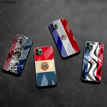 KPUSAGRT Paraguay bandera de Lujo caja del Teléfono de Vidrio Templado Para iPhone 11 Pro XR XS MAX 8 X 7 6 6 Plus SE 2020 caso