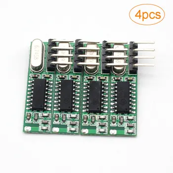 KTNNKG 4pcs/set 433 Mhz Receptor de RF Interruptor Módulo módulo Inalámbrico DIY Kits Para el control Remoto Partes más Fuertes de la Señal de 4 pines