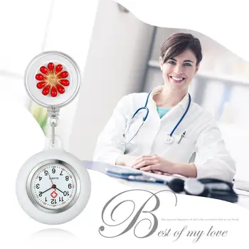 LANCARDO 2021 Impermeable Retro Digital de Cuarzo Clip de Tipo FOB Enfermera Médico Reloj Estirable Pétalo de la decoración de la Enfermera Reloj