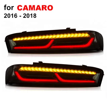 LED Lámpara de Cola para Chevrolet Camaro 2016 2017 2018 Ahumado Negro Rojo a la Izquierda de la Derecha lado de la Luz trasera LED Luz de Señal de Giro