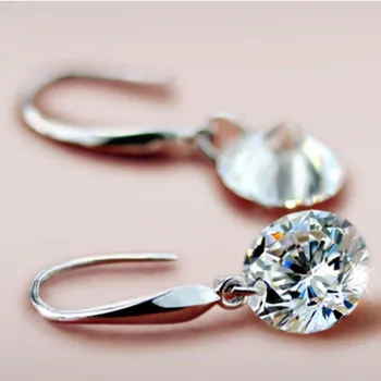 LEKANI Caliente de la Moda de la joyería 925 Pendientes de plata Femenina de Cristal Nuevo nombre de mujer pendientes Gemelos micro