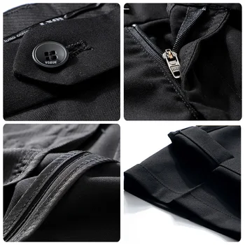 LOBO de la ZONA de Marca de los Hombres Pantalones Casuales de Alta Calidad Clásicos de la Moda Masculina Pantalones Negros de Negocios Formal de Longitud Completa de Pantalones de Hombre