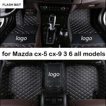 LOGOTIPO personalizado de coche alfombras de piso para todos los modelos de mazda mazda cx-5 2018 cx-7 cx-9 mazda 3 6 2003-2006-2016 atenza accesorios de automóviles