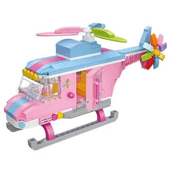 LOZ Mini Bloques de Construcción de color Rosa Helicóptero Avión Assemable Niños Juguetes Educativos para Niños Creador de la Técnica Juego de niñas de la Casa