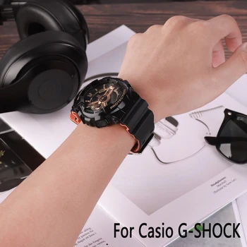 La Goma de silicona de la Banda de Reloj Correa de Ajuste Para Casio G-Shock GA100 GA110 Sustitución de Dos de color Impermeable de correas de relojes Accesorios