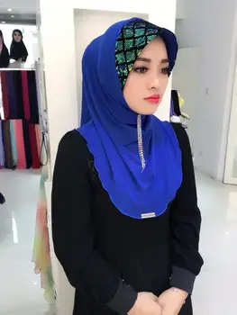 La Moda Musulmana Lentejuelas Tapas Islámica Las Mujeres Árabes Hiyab Bufanda Chales, Sombreros