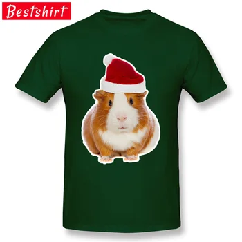 La Navidad Conejillo De Indias Santa Lindos Gráficos Camiseta De Ratón, Hámster Animal Print Chico De La Camiseta De Algodón