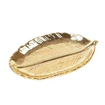 La cerámica Chapado en Oro Tazón de Frutas Plato de Comida Bandeja de la Porción, Tazón de Joyeria 3kg