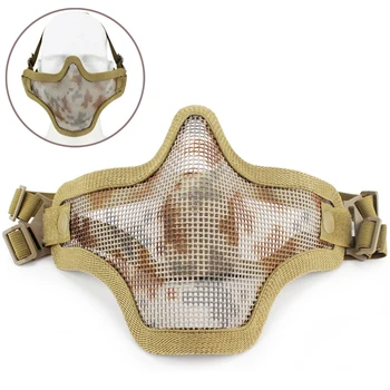 La mitad de la Cara de Airsoft Máscara Ajustable de Baja emisión de carbono de Malla de Acero Tactical Paintball Máscara de Protección Transpirable Militar CS Combate Máscaras