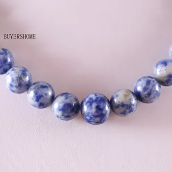 La moda de Joyería de Piedra de la Ronda Perlas de Azul Azul, Sodalita Collar de 18