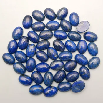 La moda de Piedra Natural lapislázuli oval de la cabina Cabujón de 13x18 MM perlas para la joyería cara del Anillo accesorios 50Pcs/lot ningún agujero