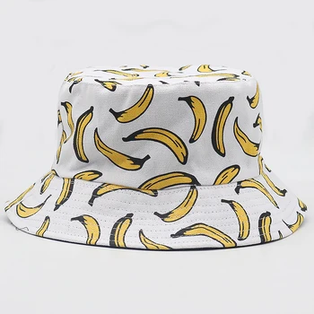 La moda del Plátano impresión sombrero de cubo de tv de pescadores cap de viaje sombreros casuales de tapas de mayorista