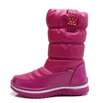 La mujer de nieve botas de mujer botas de invierno engrosamiento de algodón caliente botas impermeable antideslizante Piel plana de moda botas de nieve botas de las mujeres