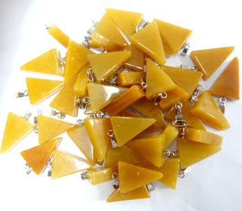 La piedra natural surtido de ojo de tigre Turquesas de cristal de Cuarzo mixta triángulo encantos colgantes para el BRICOLAJE para la fabricación de Joyas necklace50pc