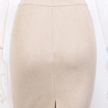 La vendimia de las Mujeres de División de la Falda de Cintura Alta de la Rodilla-longitud del Lápiz Faldas de la Oficina de Señoras Elegantes OL Faldas de nuevo Split Bodycon de la Moda de la Falda