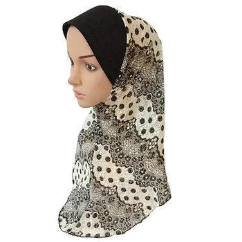 Las Mujeres Impreso Musulmán Largo Hiyab Completo De La Cubierta Del Velo Islámico Para Envolver La Cabeza Chal Tapas De Amira Hiyab Bufanda Gorro Árabe Cubierta De Cuello Sombrero