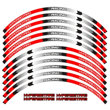 Las carreras de los Accesorios de la Rueda del rin de la Llanta Creativo Calcomanía Emblema de la Motocicleta de encargo etiqueta Engomada Reflexiva Para DUCATI HYPERMOTARD hypermotard