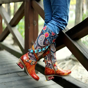 Las mujeres de Invierno botas de cuero Genuino Botas de Tobillo Botas de Cuero de tacón grueso corto zapatos de tacón grueso Botas de 2020 invierno
