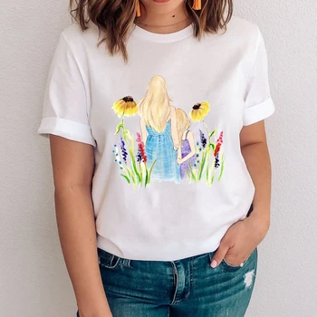Las mujeres de la Impresión del Gráfico de Amor de la Muchacha Hija de la Señora de los 90 Lindo Mamá Mamá Mamá Ropa Tops Ropa de Camisetas de Impresión Mujer Camiseta T-Shirt