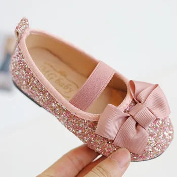Las niñas Bowtie Zapatos 2020 Nueva Moda coreana de los Niños Bling Leopardo de la Pu de la Princesa de los Zapatos de los Niños Plana de Baile Zapatos de las Niñas de Bebé de Zapatillas de deporte