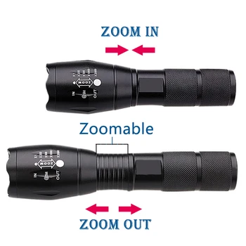 Litwod Z35 Linterna de LED Táctica de 5000 Lúmenes XM-L2 con Zoom de 5 Modos de Aluminio Impermeable Linterna Antorcha LED Linternas