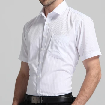 Los hombres Regular fit de Verano de Manga Corta Sólido Clásico de Camisa de un Solo Parche Bolsillo Formal de la actividad de la Oficina de Trabajo Básico de Camisas de Vestir