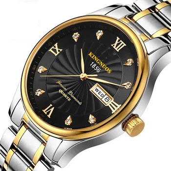 Los hombres Relojes Relojes Homme Marca De Luxe KINGNUOS Moda Elegante Hombre de Negocios relojería de Cuarzo Reloj Masculino Relojes para Hombres
