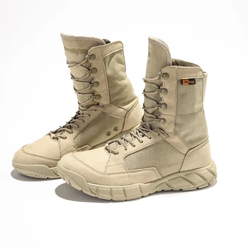 Los hombres del Ejército de Disparo Deporte Tobillo Zapatillas de deporte de Escalada al aire libre de Senderismo de la Formación de Hombres Militares del Desierto Botas de Trabajo a prueba de agua Zapatos de Seguridad