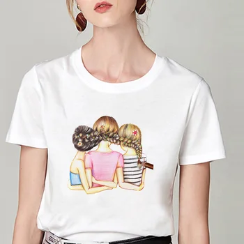 Los mejores Amigos de camisetas a juego de la Moda de las Niñas de la camiseta Mejores Amigos para Siempre la Camiseta de las Mujeres 2020 Algodón hermanas de la Camiseta Femme